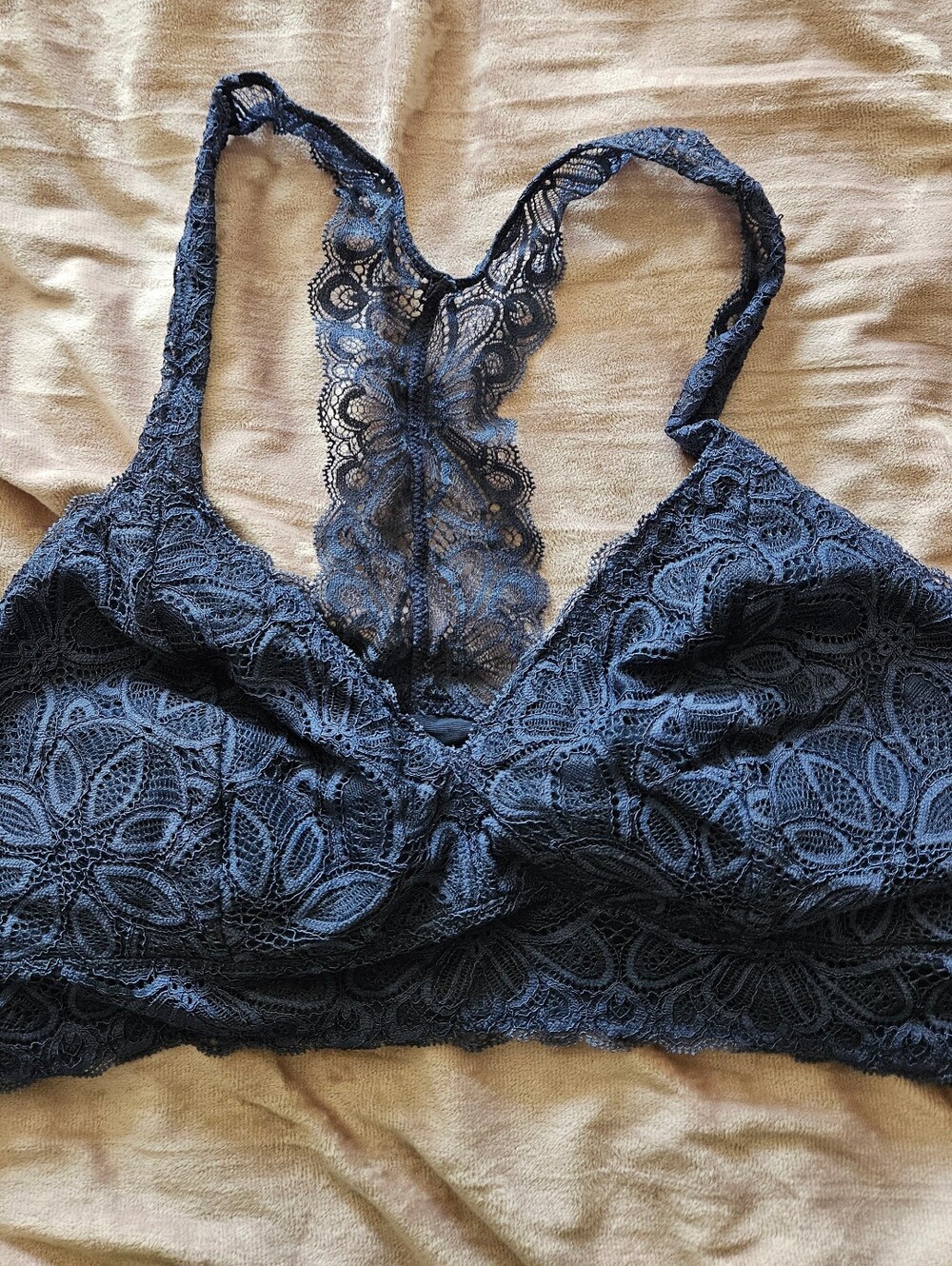 Maidenform Navy Lace Racerback Bralette, 2XL, 40D